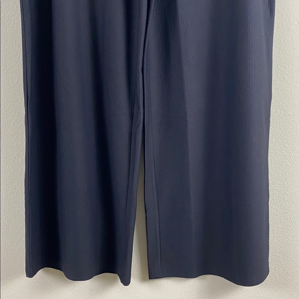 Rhone Ripple Knit Sweatpant | Straight Wide Leg, Ribbed Texture | Black - Picture 5 of 14